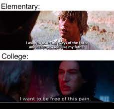 61 Funny Star Wars Memes From The Prequel To The Sequel Trilogy Star Wars Humor Star Wars Memes Funny Star Wars Memes