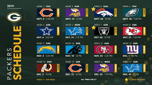 Green bay packers packers gb. Packers Announce 2019 Schedule