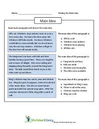 Place value worksheets 3rd grade place value models 4 digits. Finding The Main Idea Worksheets 99worksheets