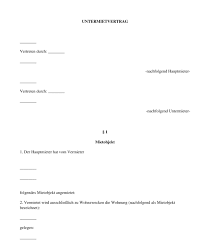 Untermietvertrag Muster Vorlage Online Word Und Pdf