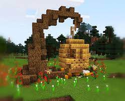 Bees bring pollen from flowers to the nest, which gradually fills it with honey in increments of 1 to 5. Simple Beehive Design Minecraft Minecraft Designs Minecraft Minecraft Houses