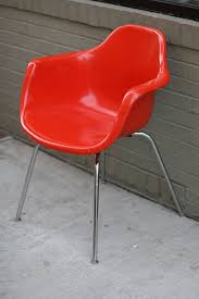 Vintage Krueger Red Orange Fiberglass Arm Chair Cool Chairs Red Orange Chair