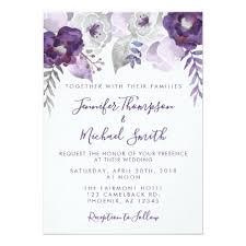 Purple And Silver Watercolor Floral Wedding Card Wedding Invitati Purple Wedding Invitations Watercolor Floral Wedding Invitations Floral Wedding Invitations