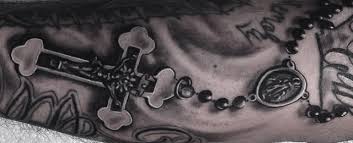 The black and white rosary inked around wrist is simple. Top 103 Rosary Tattoo Ideas 2021 Inspiration Guide