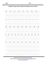 Selain ketiga huruf itu, tingginya tiga baris. Menulis Huruf Tegak Bersambung 1 Pdf