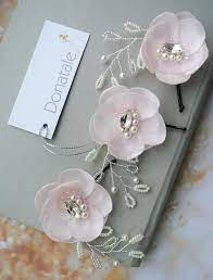 Pink Wedding Hair Pins Bridal Hair Pin Bridesmaid Hair Pins Etsy Ivory Hair Accessories Blush Bridal Headpiece Fabric Flowers Diy