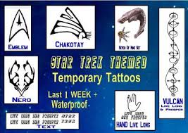 The tattoo design comes as an adobe pdf file which means it will print exactly as master takase brushed. Fancy Dress Star Trek Themed Temporary Tattoos X4 Waterproof Last1 Week Ebay