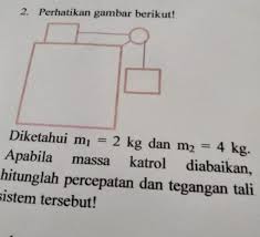 Soal fisika sma kelas 10 semester 2 kurikul. Diketahui M1 2kg Dan M2 4kg Apabila Massa Katrol Diabaikan Hitunglah Percepatan Dan Tegangan Brainly Co Id