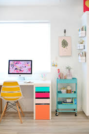 Diy No Paint Colorful Drawers Ikea Desk Hack Ikea Desk Ikea Micke Desk