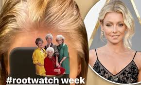 View yourself with kelly ripa hairstyles. Kelly Ripa Shows Fans Her Long Grey Roots After Going 7 Weeks Without A Hair Touchup Daily Mail Online