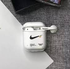 Bundle Nike Off White Inspired Airpods Transparent Case And Left Right Sticker In 2020 Transparent Case Gadget Gifts Airpod Case