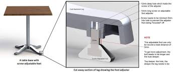 Gyro Self Levelling Table Bases Adjustable Table Restaurant Furniture Design Table