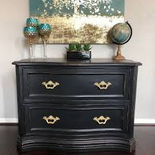 Shop wayfair for all the best black tall dressers & chests. Black And Gold Handles Dresser As Nightstand Gold Handles Antique Dresser