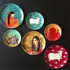 Beautiful Collection Of Ceramic Wall Plates Displayed Together Plates On Wall Plate Wall Decor Hand Painted Wall Art