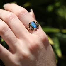 Opal is known as the gem of brilliance and mystery and is the birthstone for the month of october. Vintage Vintage Black Opal 14k Gold Ring At Voiage Jewelry