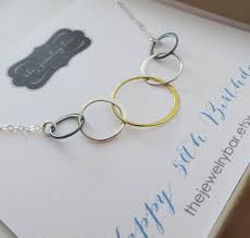 50th Birthday Present Ideas For Sister 50th Birthday Gift For Women 5 Rings For 5 Decades Necklace Etsy Birthday Gifts For Sister 50th Birthday Gifts For Woman Birthday Gifts For Women