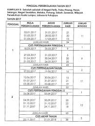 Perhatian buat warga pahang yang ingin mengetahui jadual cuti umum dan cuti sekolah negeri pahang darul makmur tahun 2020. Kalendar Cuti Sekolah Dan Cuti Umum 2017 Nikkhazami Com