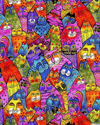 Feline Frolic Herd Of Cats Laurel Burch Art Laurel Burch Cats Art Collage Wall
