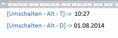 Hier finden sie neben einem pfeil für den strahl auch striche für die verschiedenen zeitpunkte. Word Datum Und Uhrzeit Einfugen Per Tastenkurzel Oder Feldfunktion Tippscout De