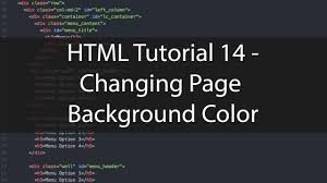 To set the background color in html, use the style attribute. Html Tutorial 14 Changing Page Background Color Youtube
