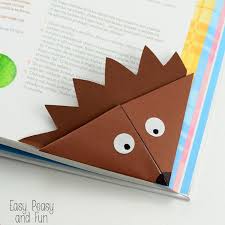 Hedgehog Corner Bookmark Origami For Kids Kids Origami Origami Easy Corner Bookmarks