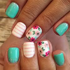 When you search for nail designs you will often see nails with decorated tips, but this next idea mixes that up. Nail Inspiration From Her Dogs Harness Swipe Dogmom Nailsbyjustine Nailart Flowe Nail Inspiration Spring Cute Summer Nail Designs Nail Designs Summer
