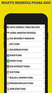 Berikut adalah jadual waktu berbuka dan waktu imsak bagi tahun 2019, 1440 hijrah. Waktu Berbuka Puasa Imsak 2021 For Android Apk Download