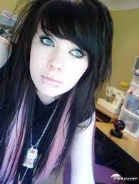 This dark brown hair with blue eyes is a great combination on deep brunette that is either short, medium, or long. Google Image Result For Http Favim Com Orig 201107 03 Black Hair Blue Eyes Emo Girl Gorgeous Pretty Favi Girls With Black Hair Black Hair Blue Eyes Blue Hair