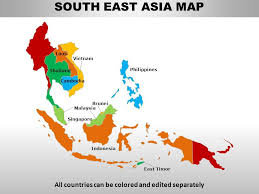 In the map of asia at the top of this page, the continent is bisected by the 90 degrees east longitude line. South East Asia Continents Powerpoint Maps Powerpoint Slide Clipart Example Of Great Ppt Presentations Ppt Graphics