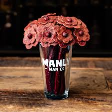 Resell value is 4g per unit. Beef Jerky Flowers Pint Glass Vase Manly Man Co