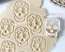 Sugar Skull Cookie Cutter With Imprint, Halloween Cookie Cutters, Fondant  Cutter, Dia De Los Muertos Cookie Stamp