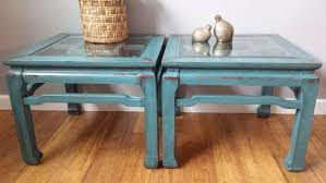 Teal Coffee Table End Table Turquoise Chinese Pair Oriental Teal Coffee Tables Glass Coffee Tables Living Room Coffee Table