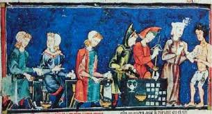2. A miniature from the thirteenth century showing the production and...