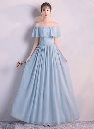 Light Blue Grey Off Shoulder Chiffon Long Bridesmaid Dress 2019 Simple Bridesmaid Dresses Simple Bridesmaid Dresses Long Bridesmaid Dress Bridesmaid Dresses