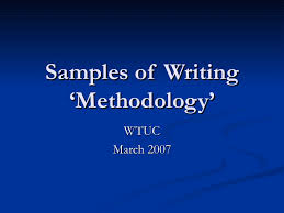 Another example of a thesis statement: Sample Methodology