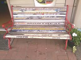 Use custom templates to tell the right story for your business. This Bench Is Located At The Cracker Barrel General Store In Hingham Ma Repurposed Hockey Stick Bench Sportinggoods Furnitur Woodworking Wood Shop Wood