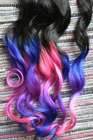 Clip in hair extensions human hair 7 pcs pack kinky curly natural hair extensions / odor free. Ombre Hair Extensions Electric Light Purple Pink And Blue Hair Human Hair Ex Electric Extensions Human Light Ombre Purple Haar Ombre