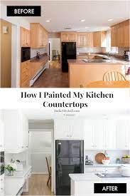 High gloss white kitchen high gloss cabinets modern kitchen. How I Painted My Kitchen Countertops Andie Mitchell