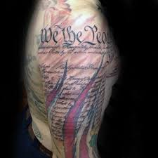 There is nothing coy about this. 60 We The People Tattoo Designs For Men Constitution Ink Ideas
