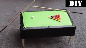 Diy Miniature Billiard Pool Table Easy Dollhouse Furniture Toys Youtube Diy Pool Table Diy Barbie Furniture Miniature Pool Table