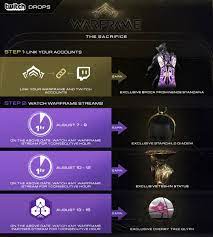 Warframe: The Sacrifice Twitch Drops Return for a Limited Time
