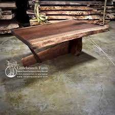For this table, we're using a slab of black walnut from a local architectural salvage. Natural Wood Slab Coffee Table Littlebranch Farm