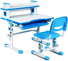 Honey Joy Kids Desk And Chair Set Height Adjustable Children Writing Table With Tilting Desktop Storag In 2020 Desk And Chair Set Kids Desk Childrens Desk And Chair