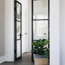 Black steel front door with glass. Black Steel Double Entry Doors Design Ideas