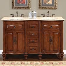 It truly is seen that stone and ceramic are accustomed to make the dressing table sinks; 55 Inch Small Double Sink Bathroom Vanity With Marble