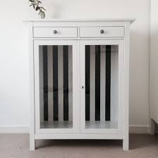 Ikea Hemnes Linen Cabinet Hack From Red To White With Black And White Striped Interior Hemnes Schrank Hemnes Deko