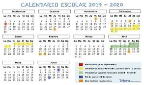 calendario escolar de 2019 2020