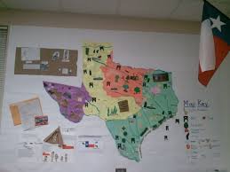 Texas Region Map This Is A Great Idea To Use In Our Unit We Could Have The Whole Class Wo Texas History Classroom History Classroom Homeschool Social Studies