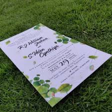These note cards are beautiful even without the seeds being there. Plantable Seed Paper Wedding Invitation Card Green Leaf