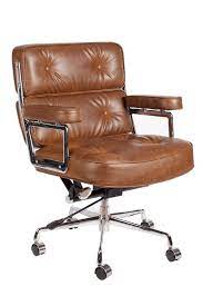 Outfine office chair executive office chair desk chair computer chair with ergonomic support tilting function upholstered in leather. Vintage Caramel Brown Soft Pad Executive Management Office Replica Chair Swivel And Polished Alumini Vintage Office Chair Desk Chairs Rustic Rustic Chair